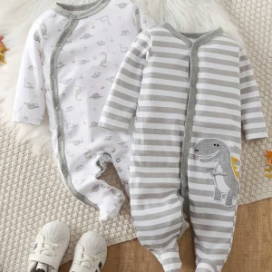 Newborn Boys Bear Pattern Onesies