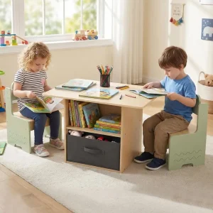 Wooden Toddler Activity Desk Set